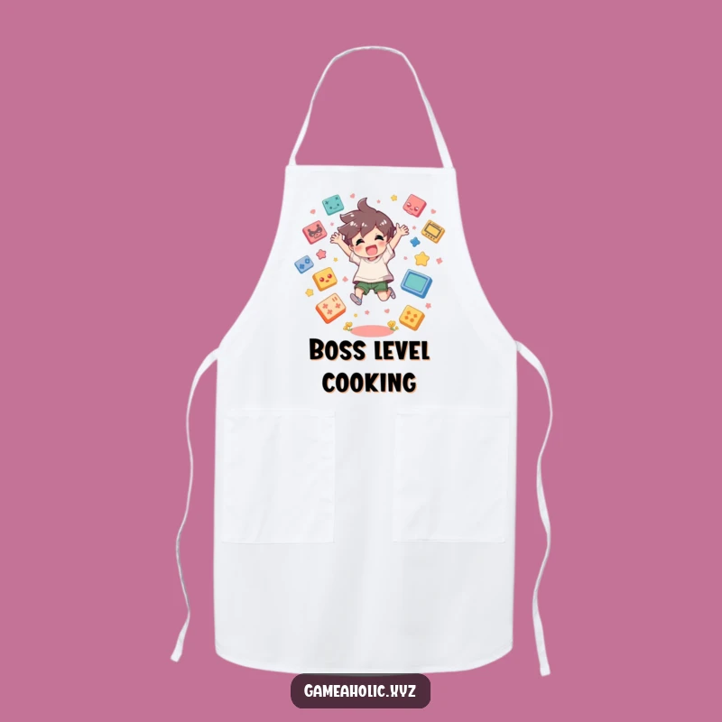 Funny Gamer Apron: Cook Up a Storm, Joyful Character, Great Kitchen Gift!