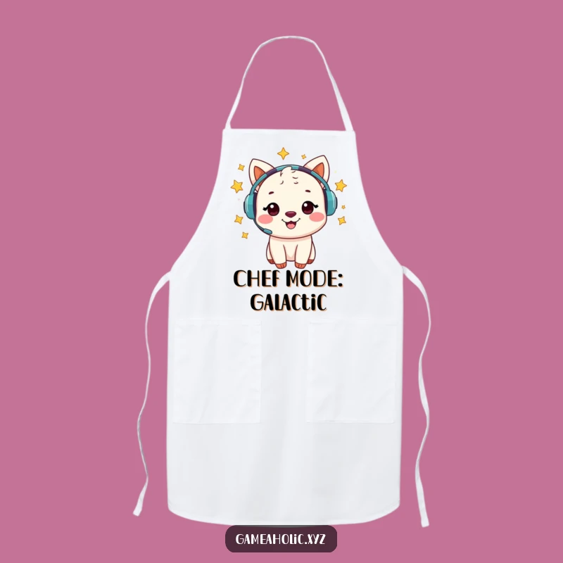 Funny Animal Gamer Apron - Cheerful Starry Headset Chef, Playful Funny Gift!
