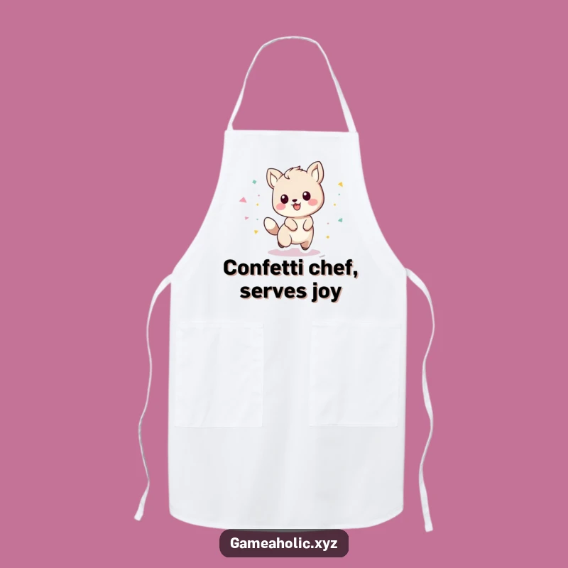 Funny Playful Animal Apron: Cook with Confetti & Cheer
