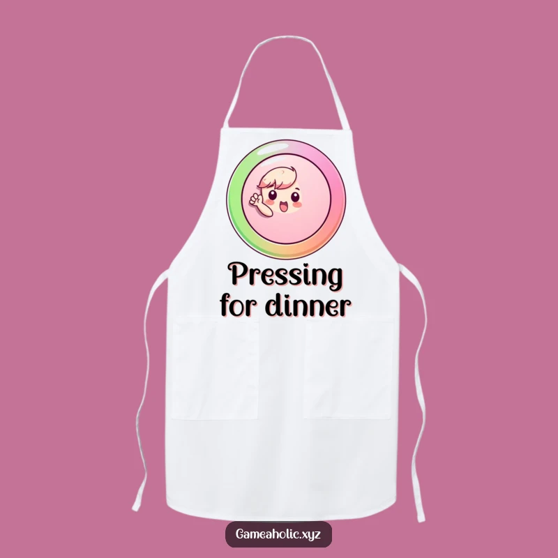 Funny Button Press Apron: Cook with Energetic Humor