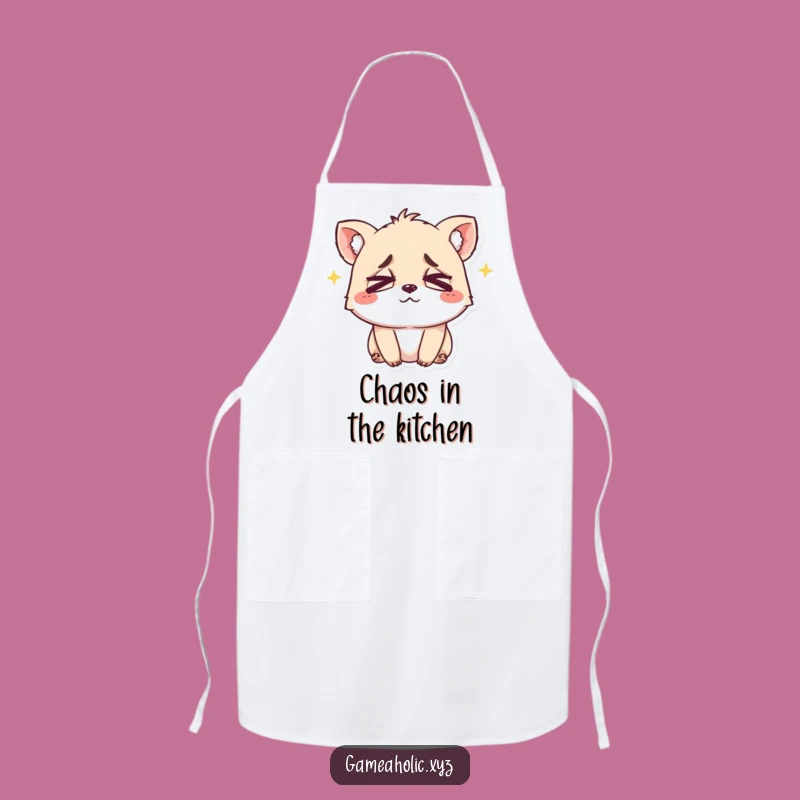 Funny Exhausted Animal Eyes Apron - Cook with Hilarious Tired Vibes
