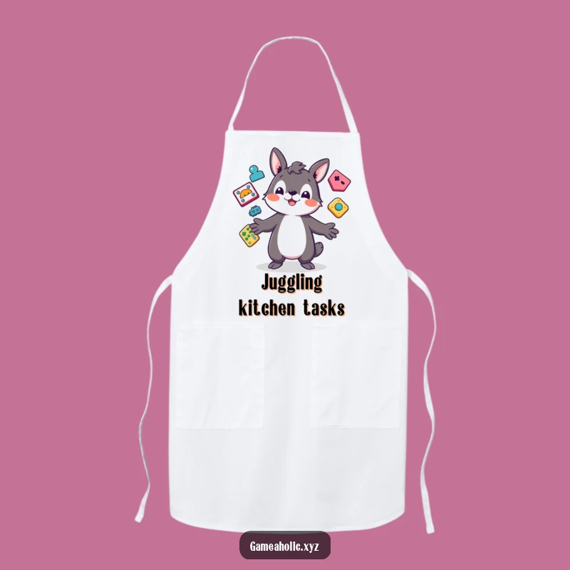 Funny Kitchen Gamer Apron: Playful Animal Icon Chef, Unique Funny Gift