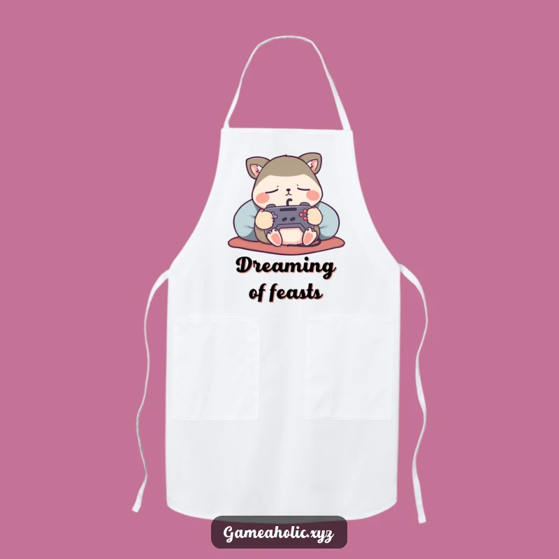 Funny Kitchen Gamer Apron: Sleepy Animal Controller Chef, Unique Funny Gift
