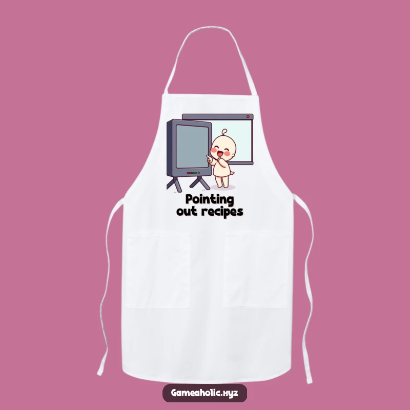 Funny Screen Fan Apron: Cook with Enthusiasm, Pointing Chef, Great Kitchen Gift!