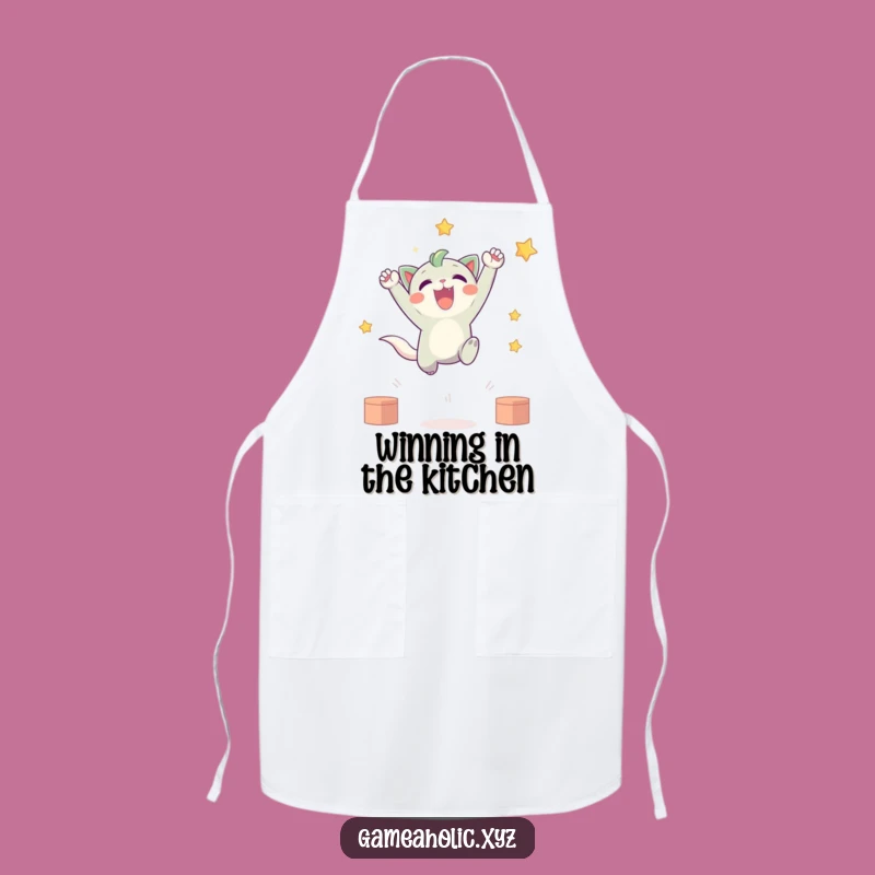 Funny Victory Apron: Cute Creature's Celebration - Perfect for Kitchen Wins