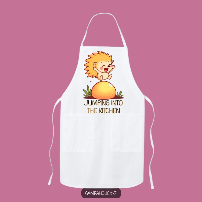 Funny Hedgehog Apron: Chef Creature, Joyful Leap, Kitchen Magic Gift