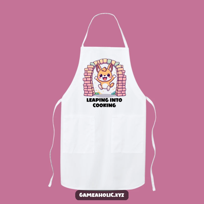 Funny Kitchen Gamer Apron: Pixel Portal Animal Chef, Unique Funny Gift