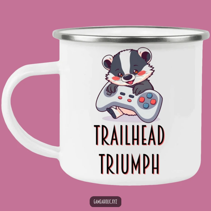 Funny Badger Gamer Camping Mug - Adventure Fuel Gift