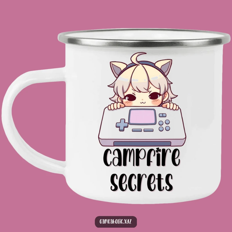 Funny Camping Mug: Mischievous Gamer Peeking, Outdoor Funny Gift