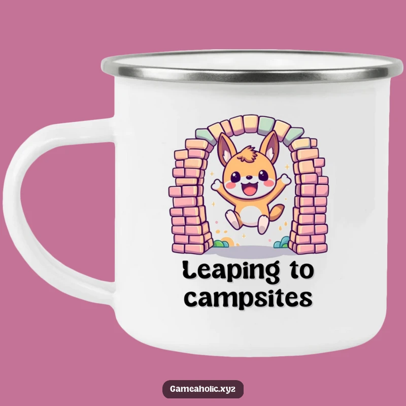 Funny Enamel Gamer Camping Mug: Pixel Portal Animal Cup, Great Funny Gift
