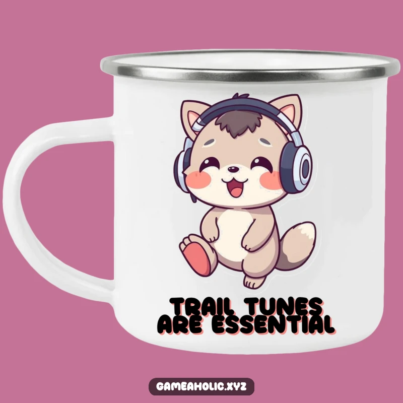 Funny Music Animal Camping Mug: Cheerful Character Grooving, Outdoor Gift