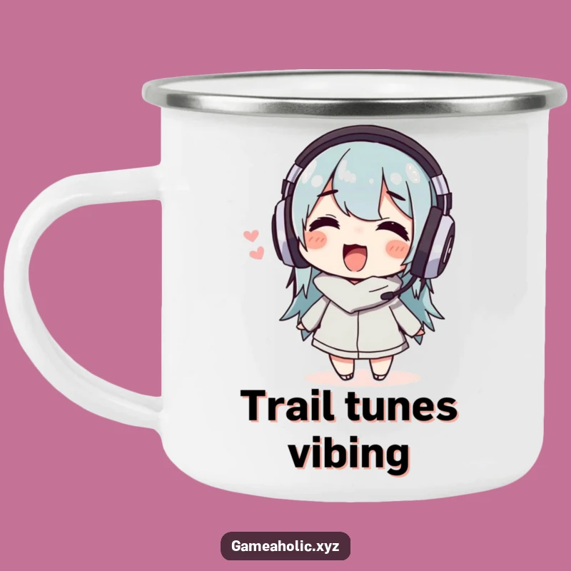 Funny Music Lover Camping Mug: Adventure Beats, Wiggling Design, Outdoor Gift!