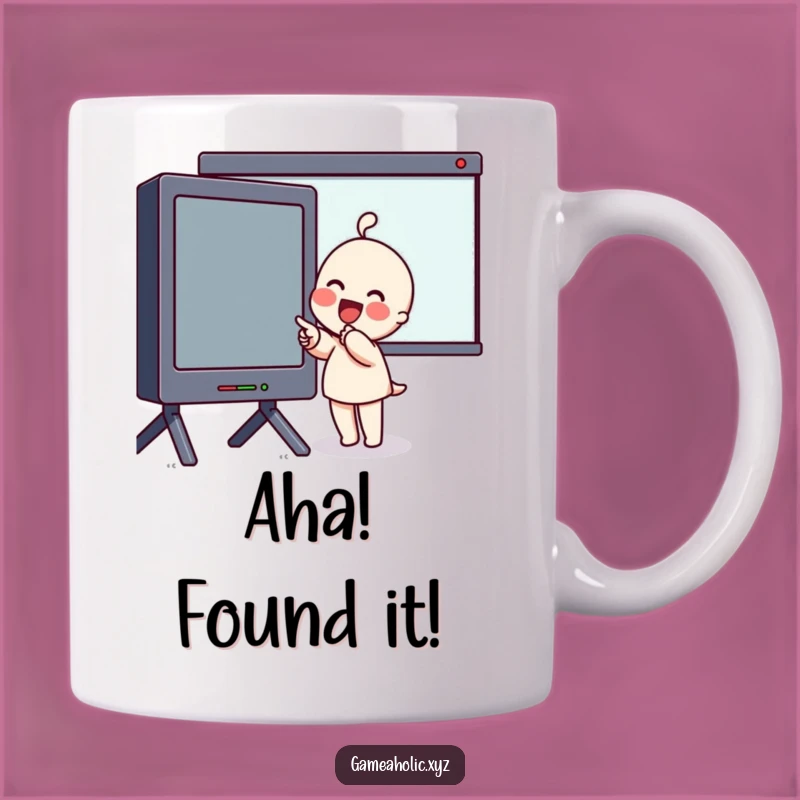 Funny Screen Fan Mug: Excited Character, Rosy Cheeks, Perfect Enthusiast Gift!