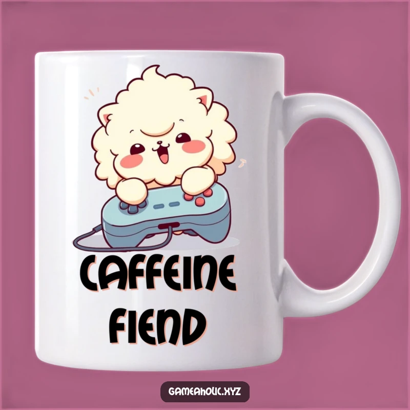 Funny Fluffy Gamer Mug: Button Masher Character Gift for Enthusiastic Players