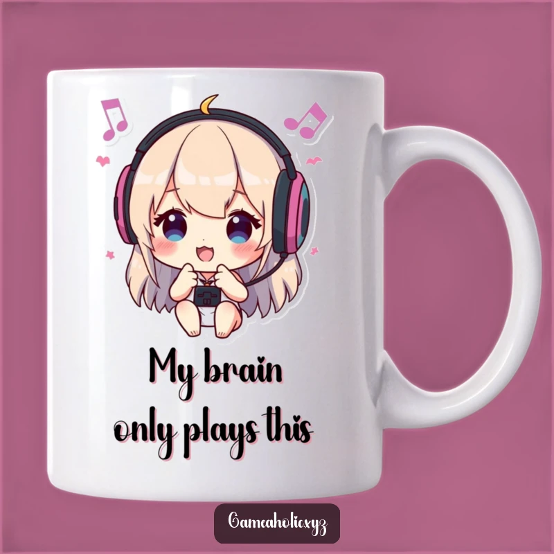 Funny Gamer Mug: Character Headbanging to Game Music, Perfect Funny Gift