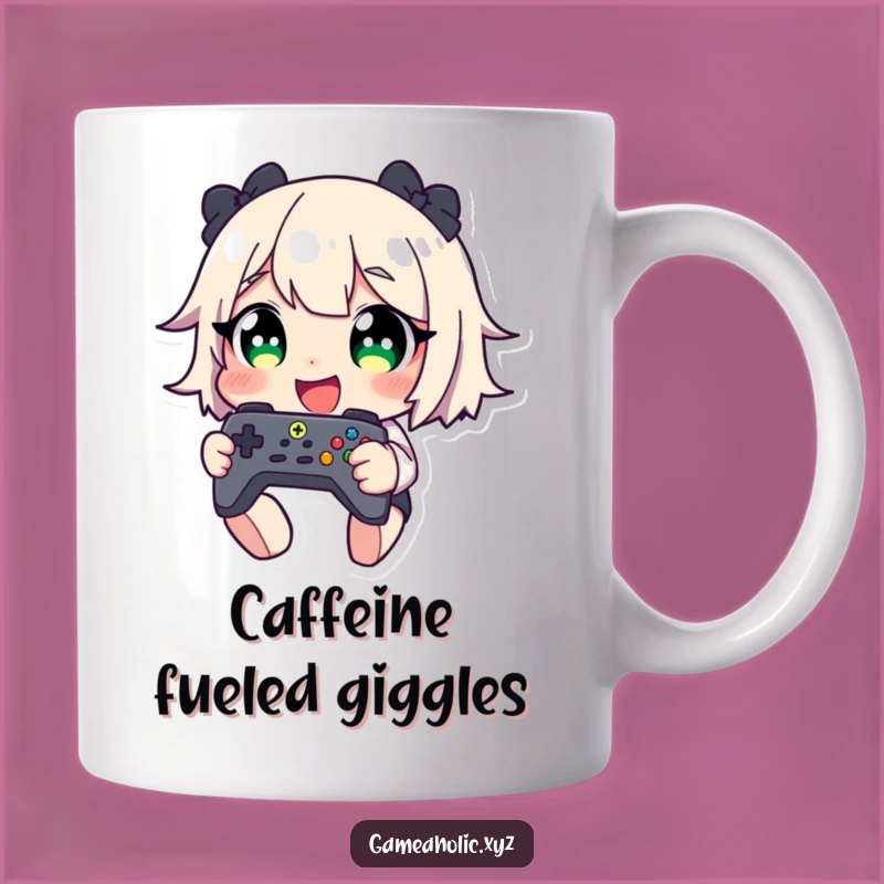 Funny Gamer Mug: Giggling Character with Controller - Perfect for Joyful Play
