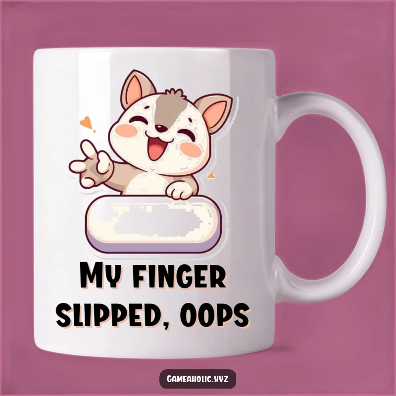 Funny Gamer Animal Mug - Determined Button Smasher, Perfect Gift for Gamers!
