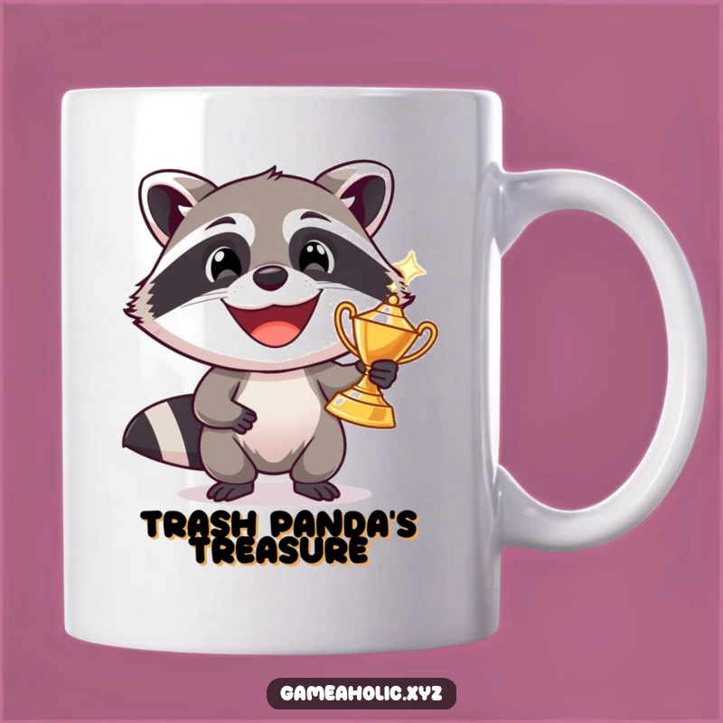 Funny Raccoon Trophy Mug: Grinning Bandit Winner Cup, Perfect Prize Gift