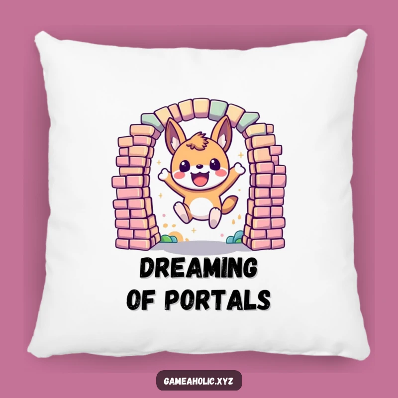 Comfy Gamer Pillow: Funny Pixel Portal Animal, Great Funny Gift for Relaxation