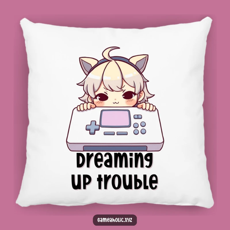 Funny Pillow: Mischievous Console Gamer, Comfy Funny Gift for Loungers