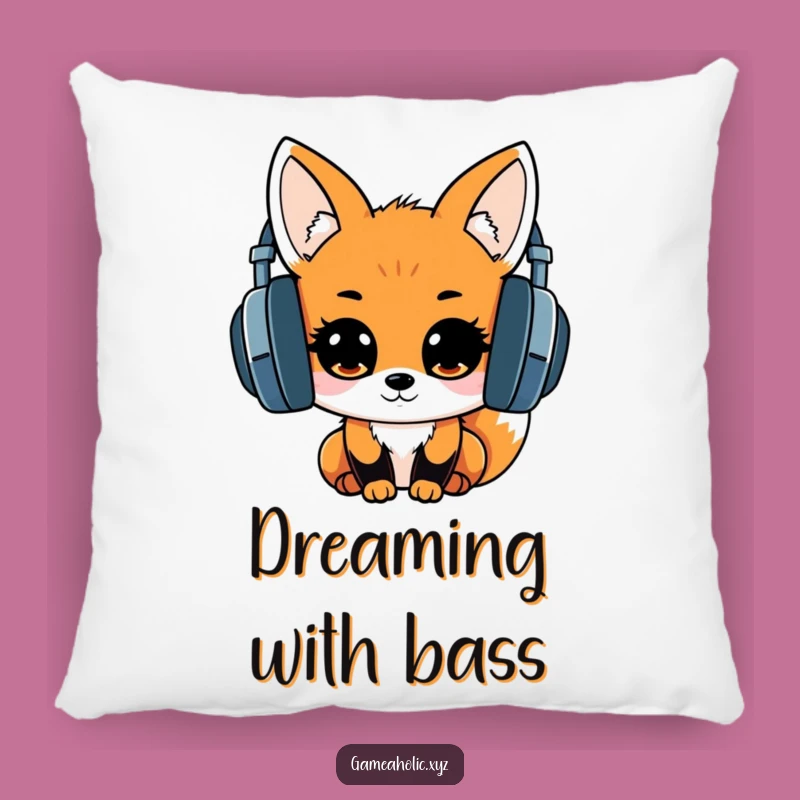 Kawaii Fox Headphones Pillow: Exciting Music Fox Cushion for Cozy Comfort
