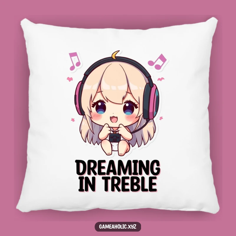 Funny Pillow: Gamer Headbanging to Music, Comfy Funny Gift for Lounging