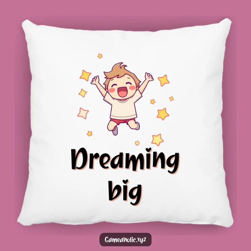 Funny Pillow: Joyful Leaping Character Pixel Star Comfort, Gaming Gift