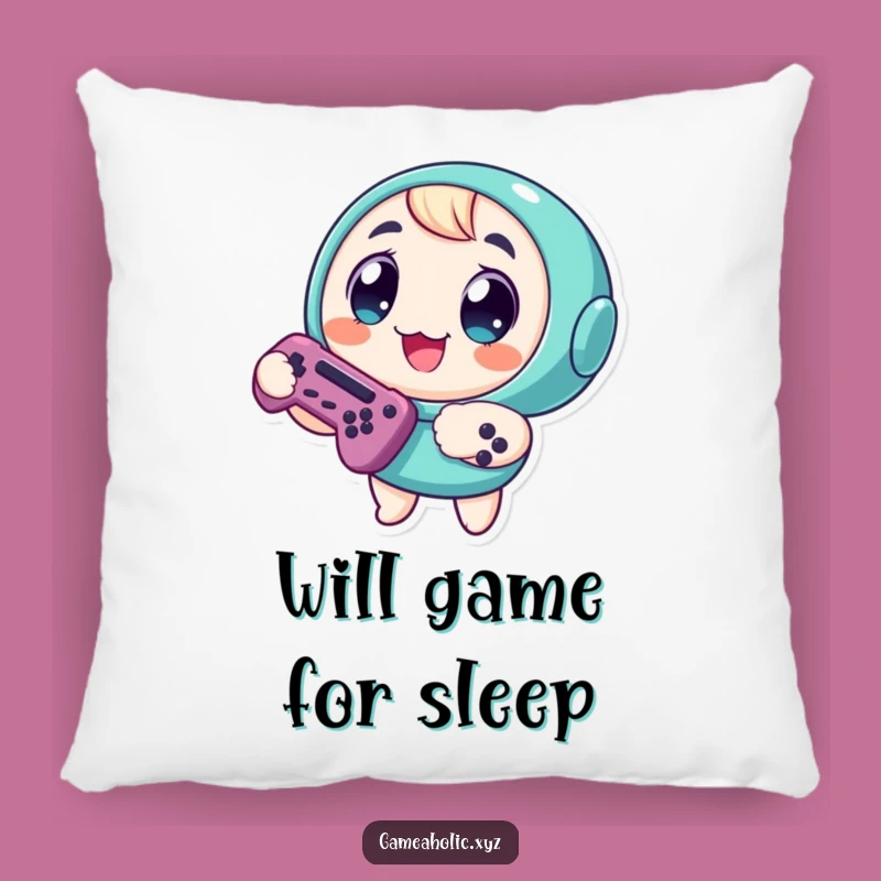 Funny Pillow: Round Gamer Character, Big Eyes Comfort, Controller Cushion Gift