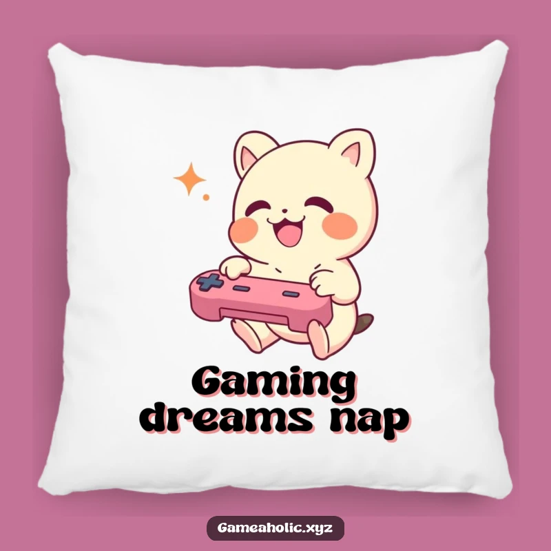 Funny Gamer Creature Pillow - Cozy Button Mashing Decor, Sweet Gift!