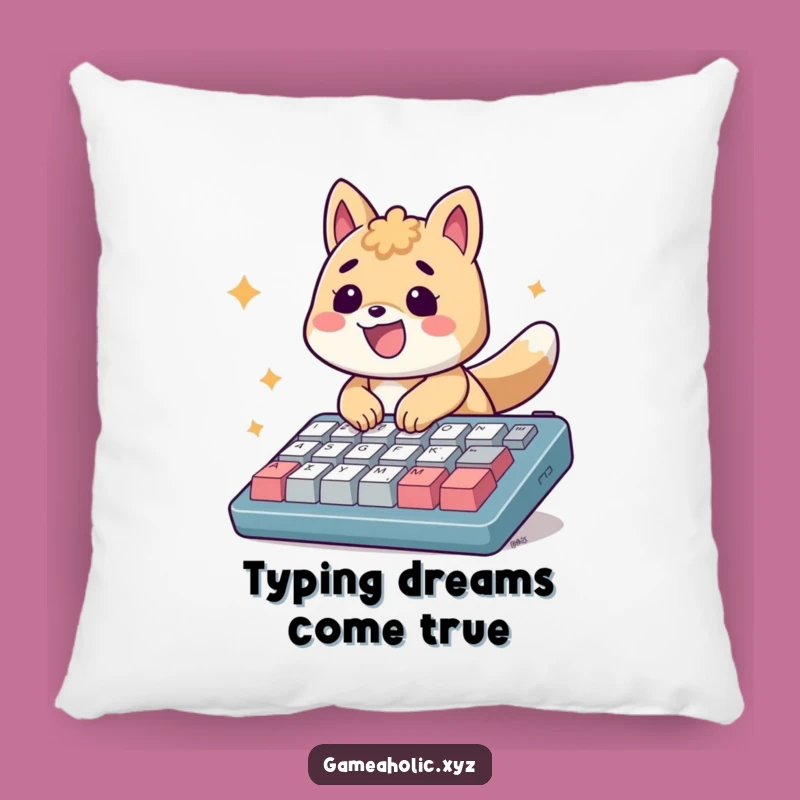 Funny Energetic Typing Animal Pillow - Cozy & Humorous Keyboard Companion