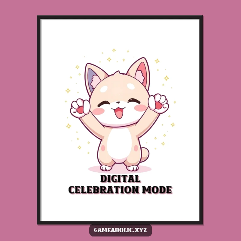 Funny Celebration Digital Print: Joyful Character Art Gift