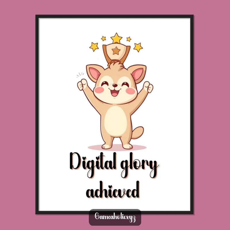 Funny Award Winner Animal Digital Art: Instant Wall Decor of Success
