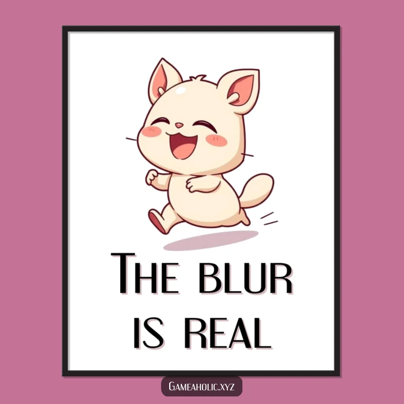 Funny Digital Art: Creature Laughing Fast, Instant Playful Decor Gift