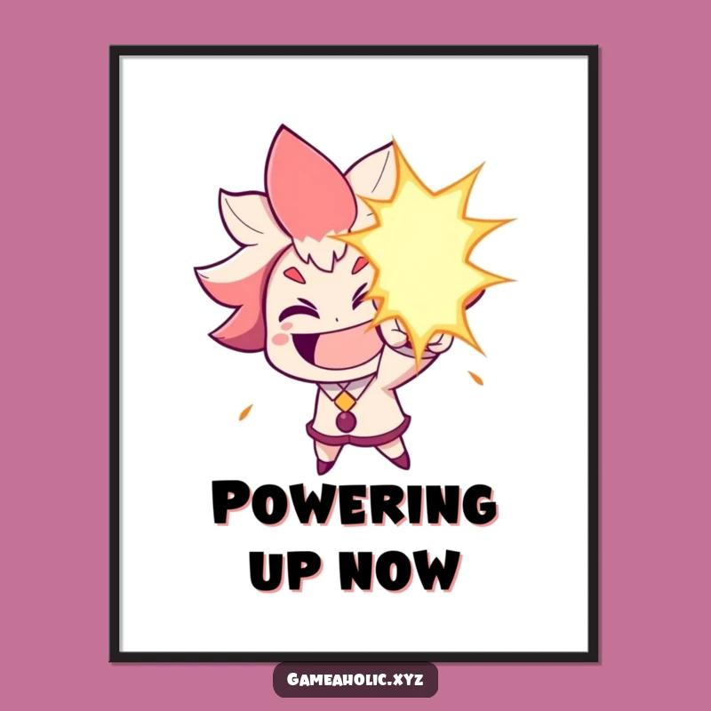 Funny Energy Blast Digital Print: Humorous Character Art Gift