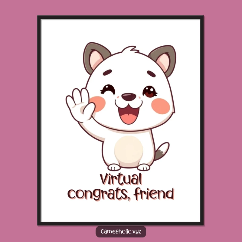 Funny Virtual High Five Digital Print: Instant Cheer for Your Space!