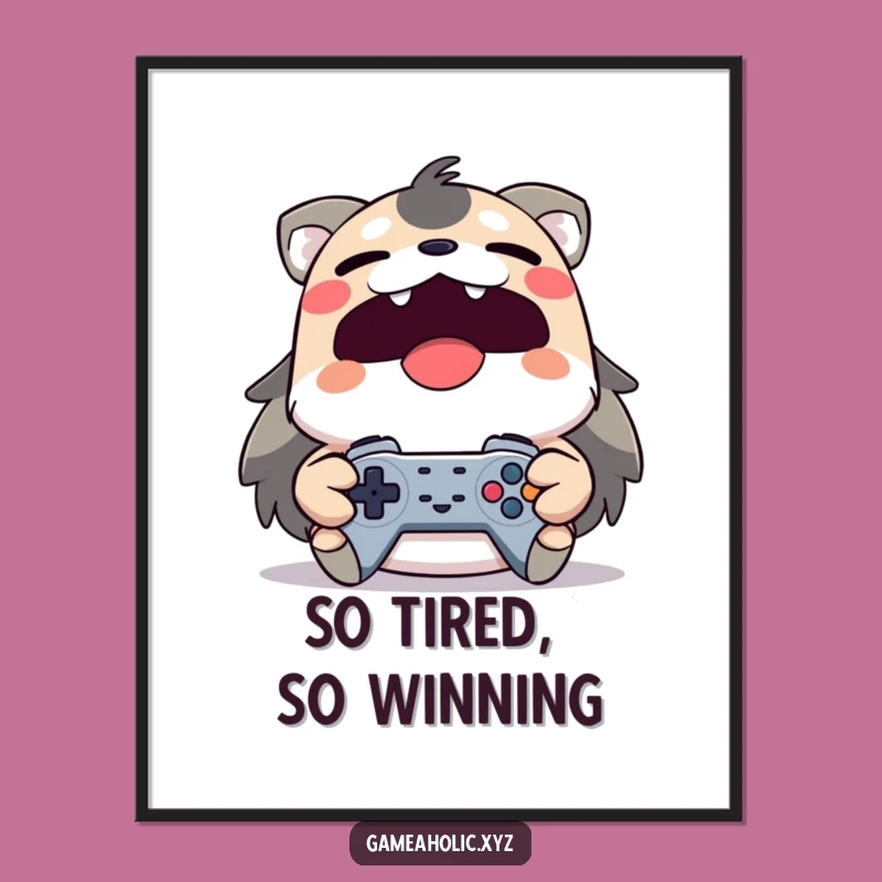 Funny Gamer Digital Art Print: High-Res Artwork for Dedicated Players