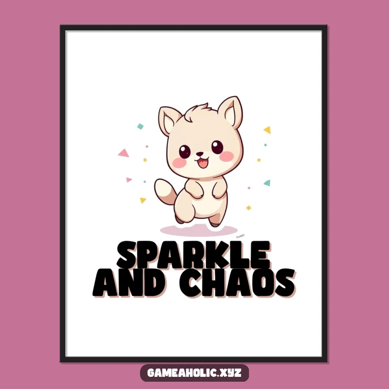 Funny Playful Animal Digital Art Print: High-Res Celebration Artwork