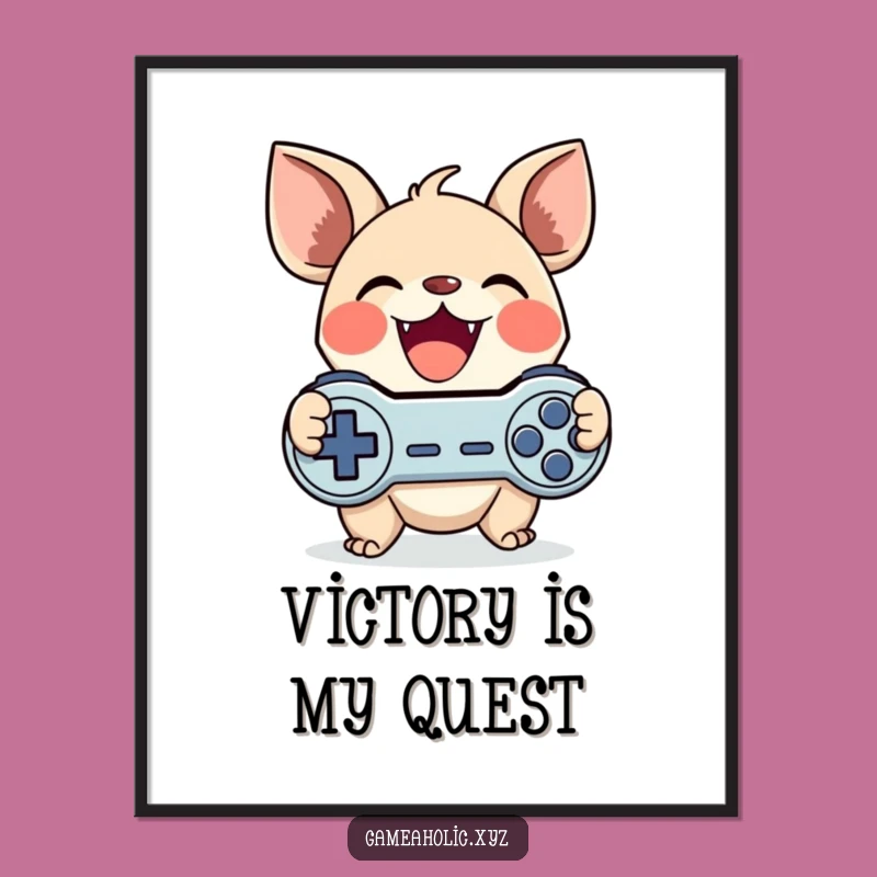 Funny Gamer Creature Digital Art - Instant Download for Cute Gaming Decor
