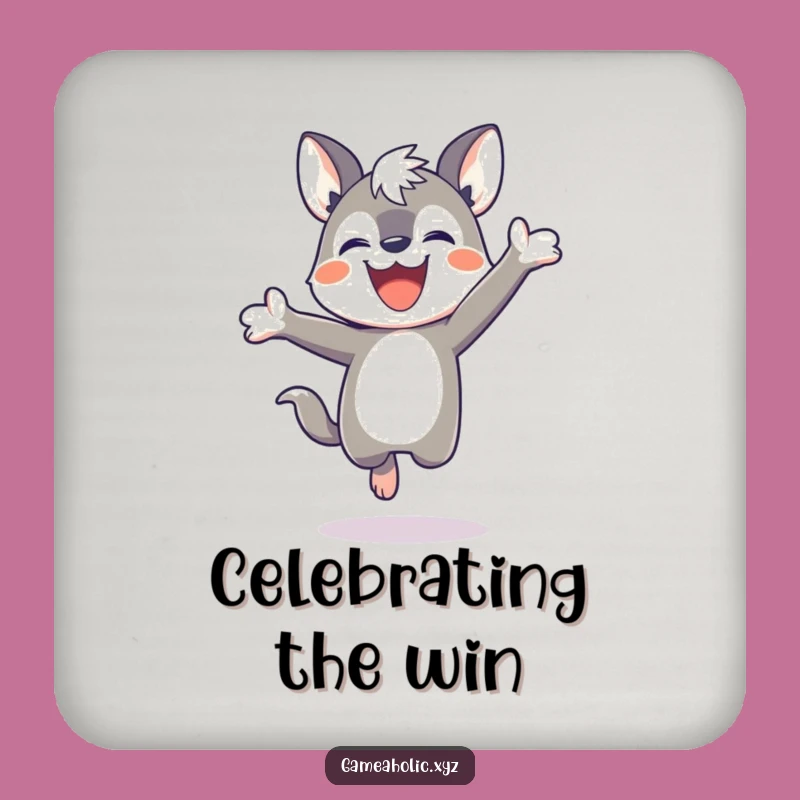 Funny Victory Coaster Set: Animal Character Drink Mats for Game Room Fun