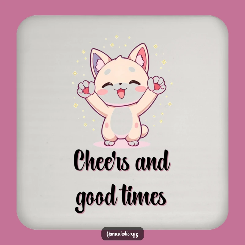 Funny Cheers Coaster: Humorous Character Drink Accessory Gift
