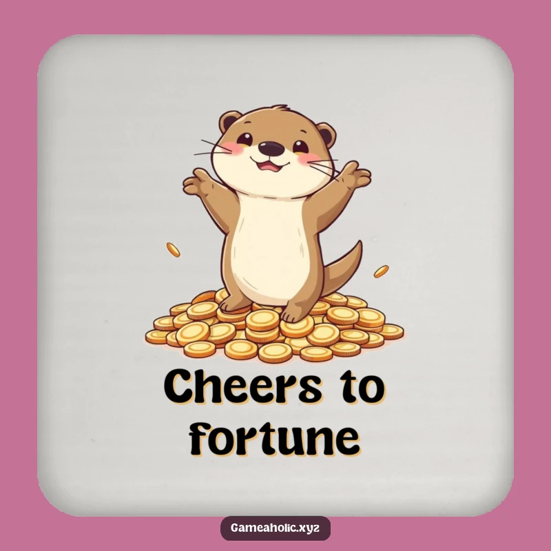 Funny Otter Victory Coaster - Protect Surfaces with Flair