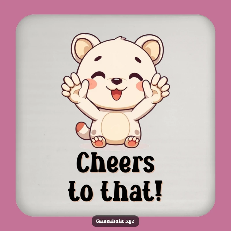 Funny Drink Coaster: High-Five Animal, Protect Surfaces with Cheer
