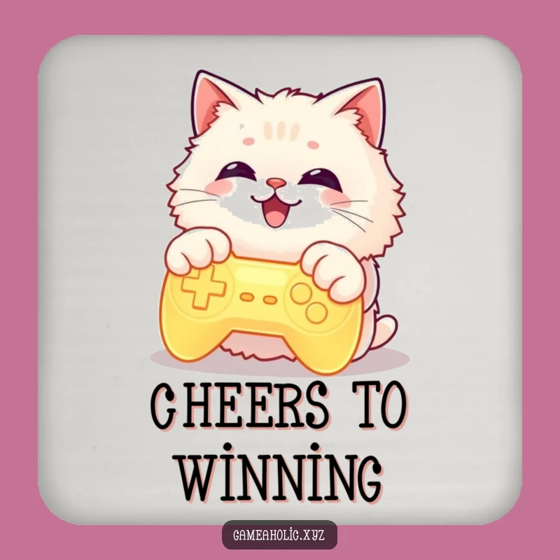 Funny Cat Gamer Coaster: Glowing Controller Cat Protector for Tables