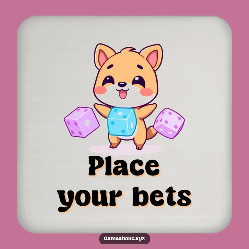 Funny Coaster Set: Animal Juggling Dice, Lucky Table Gift