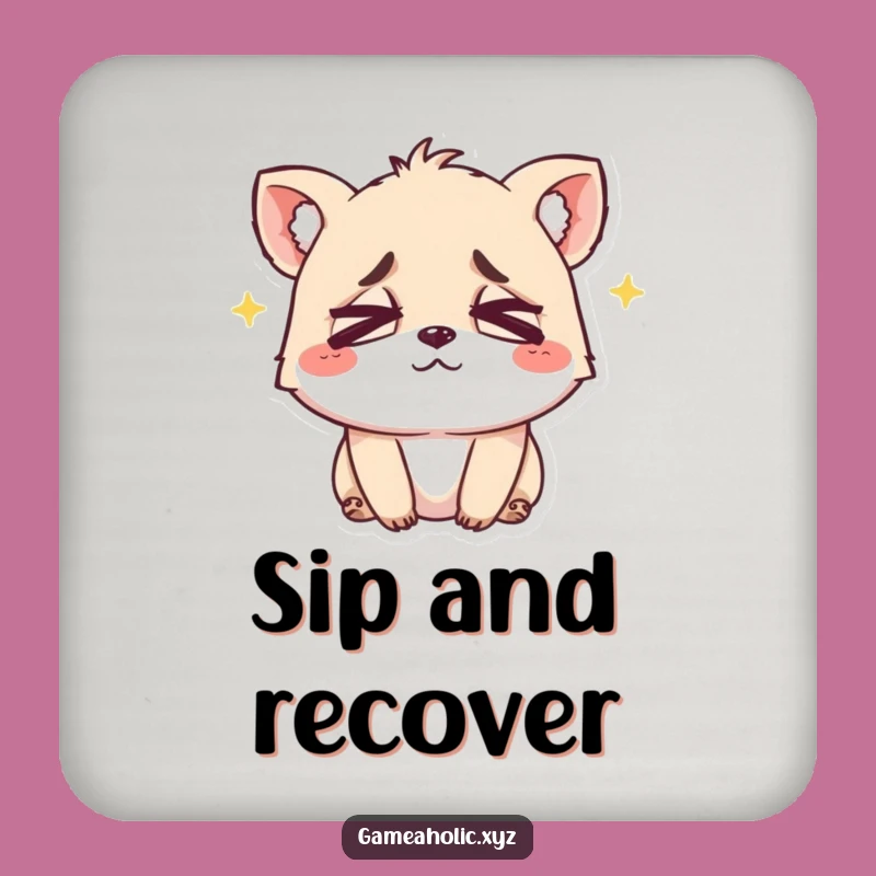 Funny Exhausted Animal Eyes Drink Coaster - Protect Surfaces with Hilarious Tired Charm