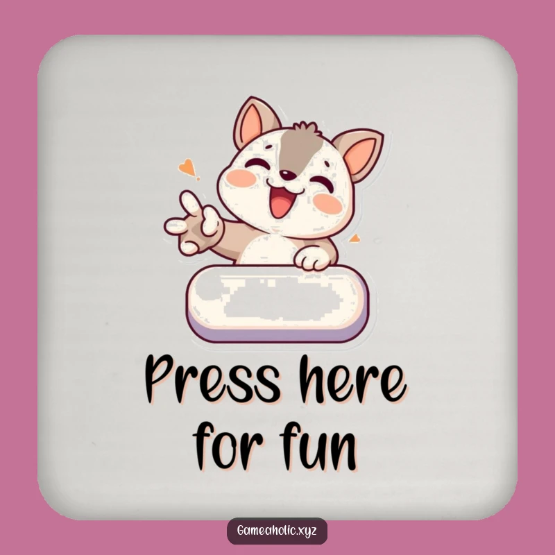 Funny Gamer Animal Coaster - Determined Button Smasher Drink Protector, Fun Funny Gift!