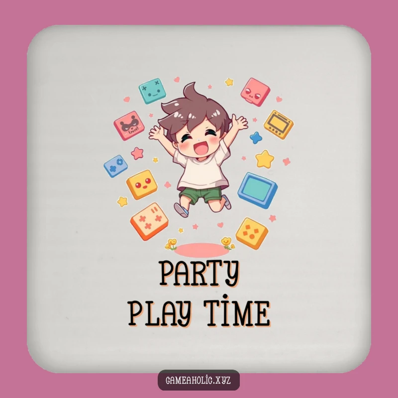 Funny Gamer Coaster Set: Protect Your Surface, Fun Icon Design, Gift!