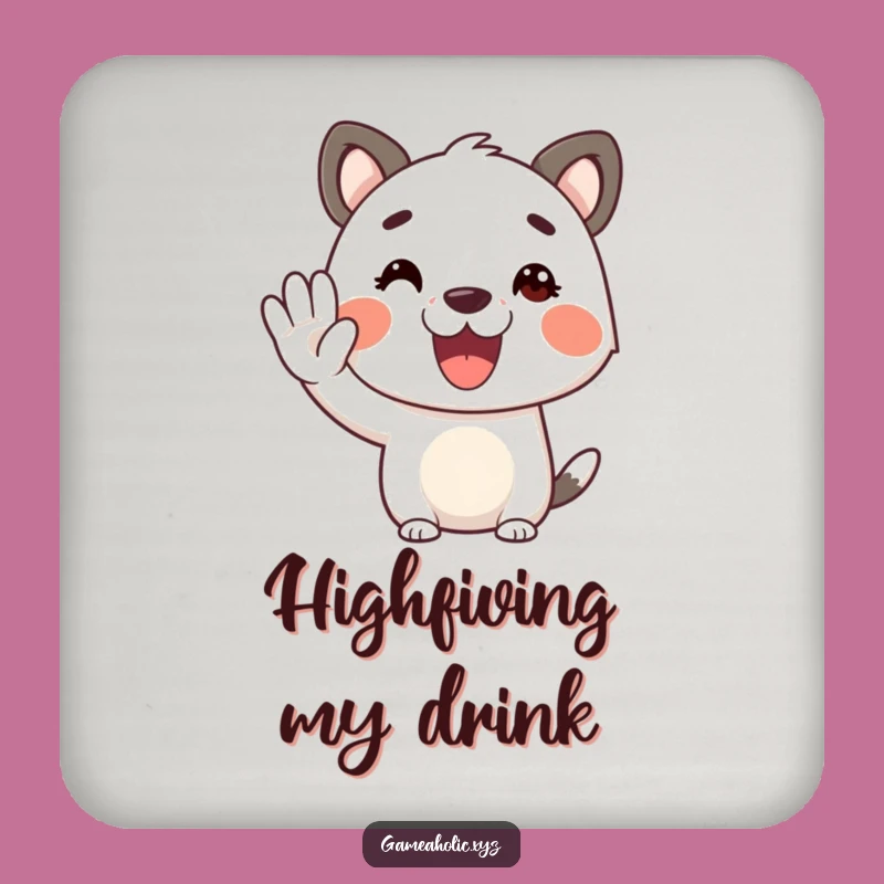 Funny Virtual High Five Coaster: Protect Surfaces with Cheer!