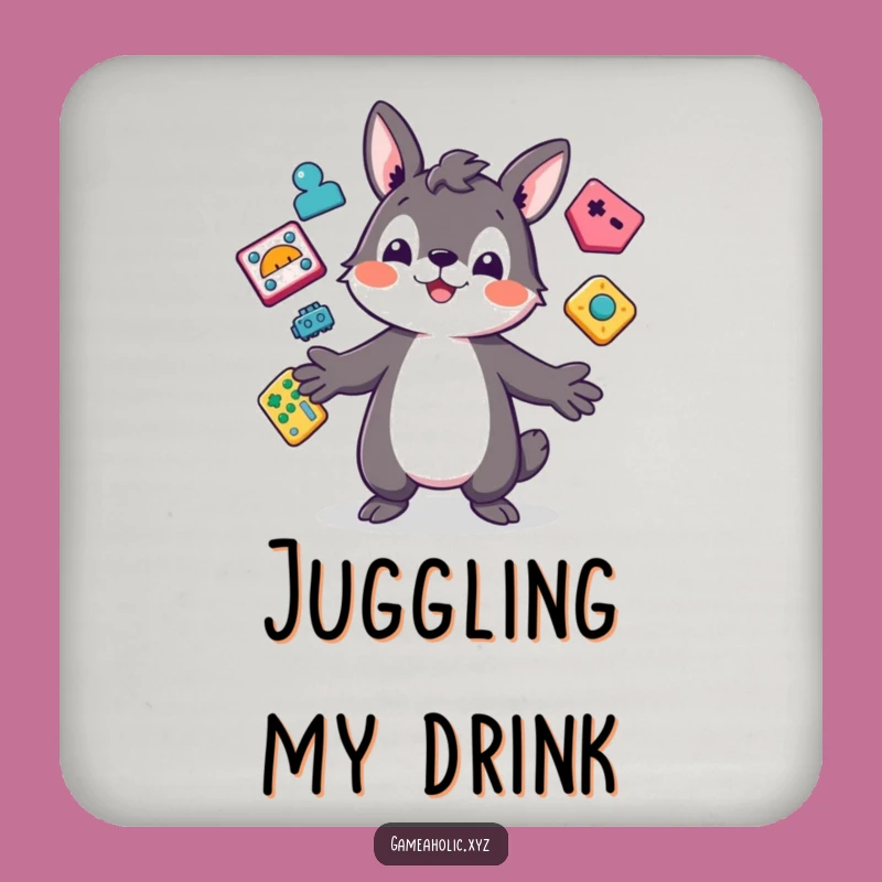 Set of Funny Gamer Coasters: Playful Animal Icon Holders, Perfect Funny Gift