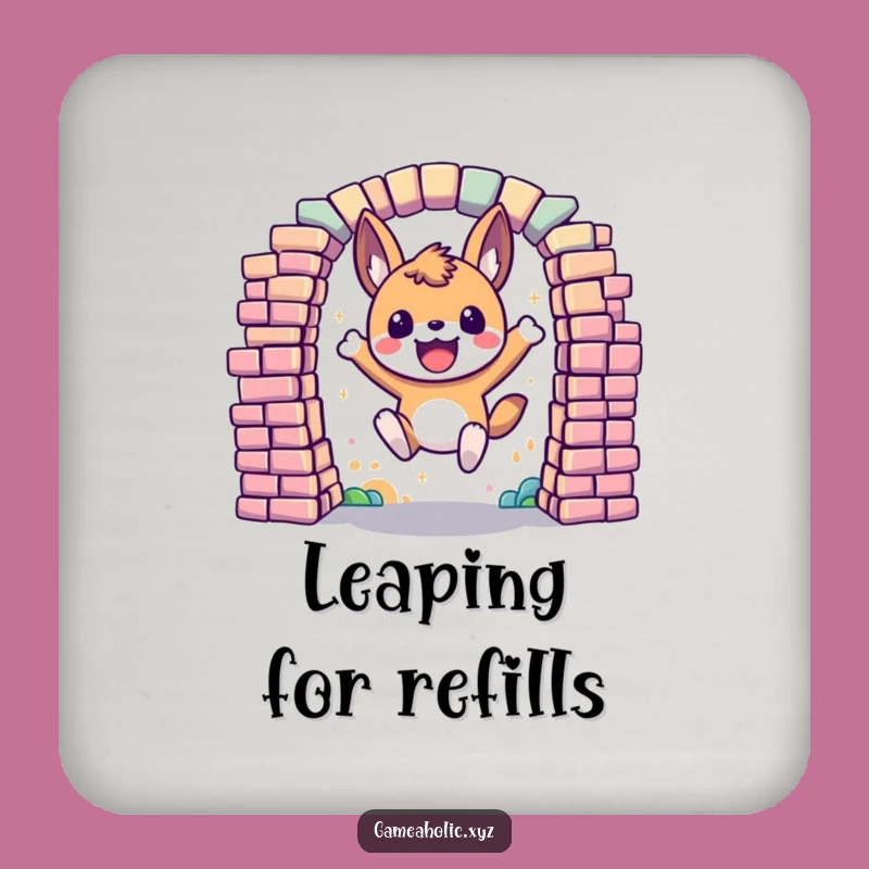 Set of Funny Gamer Coasters: Pixel Portal Animal Holders, Perfect Funny Gift